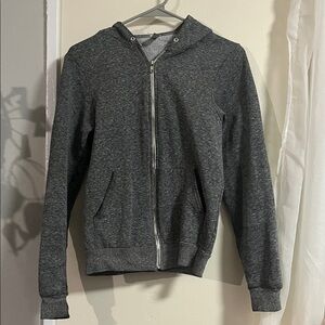 Unisex XS American Apparel Heather Gray Zip-Up Hoodie